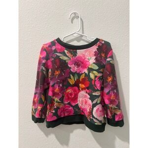 Posh Peanut Girls Floral Sweatshirt Pink Purple Green Pullover 5T